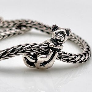 TROLLBEADS Big Cat Silver Bead LAA 925S Preowned, Excellent
